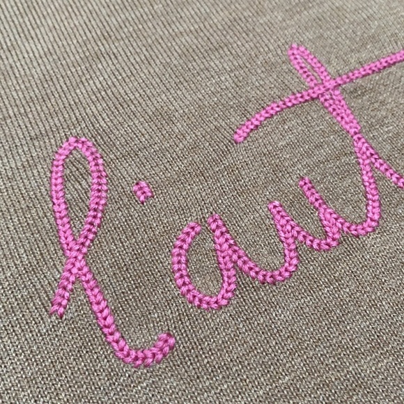 Loft L’Automme Crew Neck Sweater 💗 Camel & Pink - Picture 14 of 15